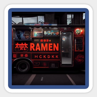 Cyberpunk Tokyo Ramen Food Truck Sticker